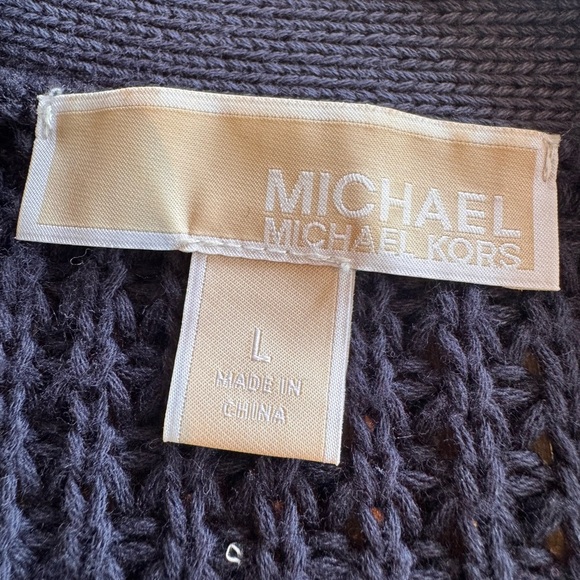 Michael Michael Kors Women’s Navy Open Front Knit Cardigan – Size Large - Picture 5 of 6